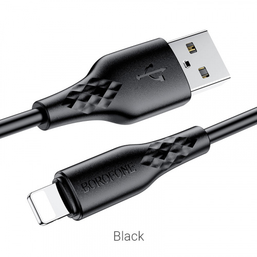 Кабель USB - 8 pin Borofone BX48, 1.0м, 2,4А,ПВХ цвет: чёрный (1/360) (6931474740946)
