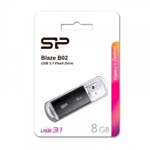 Флеш-накопитель USB 3.0  8GB  Silicon Power  Blaze B02  чёрный (SP008GBUF3B02V1K) фото 10