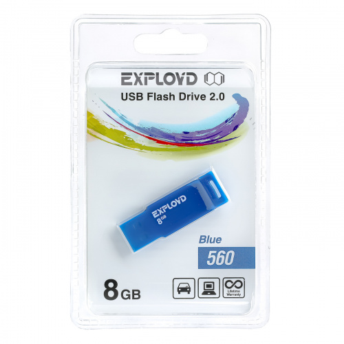 Флеш-накопитель USB  8GB  Exployd  560  синий (EX-8GB-560-Blue) фото 6