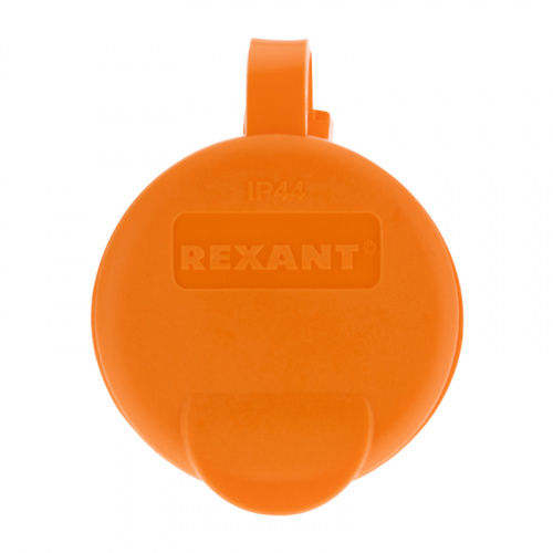 Розетка переносная влагозащищенная с крышкой, с/з, 16 А, IP44, каучук оранжевая REXANT (1/360) фото 5
