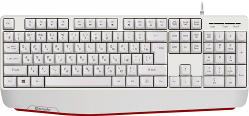 Клавиатура проводная DEFENDER Atom HB-546 RU,белый,104+FN,1.8м, белый (1/20) (45547)