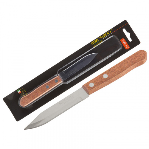 Нож с деревянной рукояткой ALBERO MAL-06AL для овощей, 8,5 см (1/24/144) фото 4