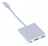 Переходник Buro BHP RET TPC-HDM USB Type-C HDMI (f) USB 3.0 A(f) белый