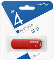 Флеш-накопитель USB  4GB  Smart Buy  Clue  красный (SB4GBCLU-R)