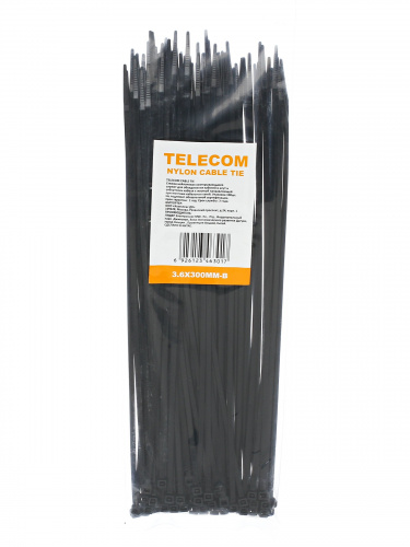Cтяжка (нейлон) 3.6 x 300мм (100шт./уп.), черная (цена за упаковку-100 шт!!!) (1/200) (TIE3.6X300MM-B) фото 3