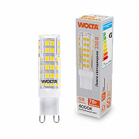 Лампа светодиодная WOLTA G9 (керамика) JCD 7Вт 600лм 4000K 1/10/100/1000 (WSTD-JCD-7W4KG9-C)