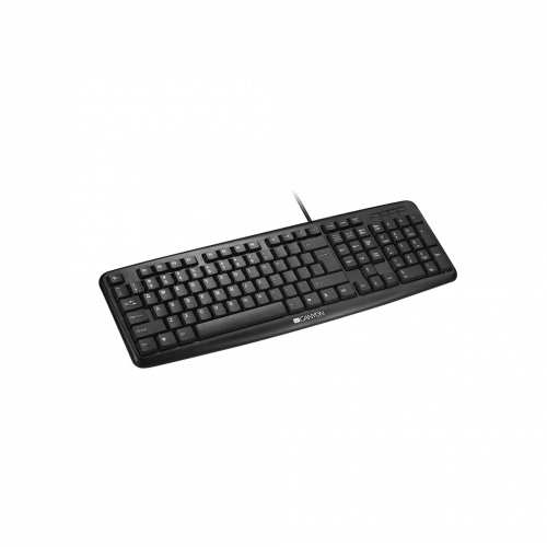 Клавиатура проводная CANYON CNE-CKEY01-RU, 104 keys, USB2.0, кабель 1.8м, черная