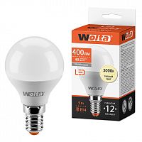 Лампа светодиодная WOLTA Шар G45 5Вт 3000К 400лм Е14 1/50 (25Y45GL5E14)