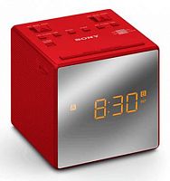 Радиобудильник Sony ICF-C1T красный LED подсв:оранжевая часы:цифровые AM/FM
