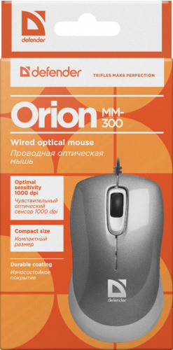 Мышь DEFENDER Orion 300, мини, серая, USB (1/100) (52817) фото 7