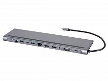 USB-концентратор TC--->2USB3.0+USB2.0+RJ45(100mbs)+2HDMI+VGA+PD+TypeC+TF+SD+audio, iOpen <ACU4700> (1/100)