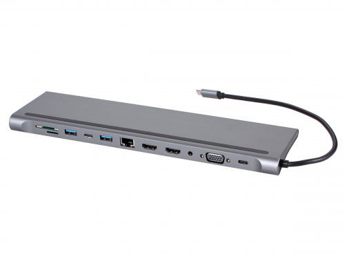 USB-концентратор iOpen ACU4700 TC--->2USB3.0+USB2.0+RJ45(100mbs)+2HDMI+VGA+PD+TypeC+TF+SD+audio (1/100)