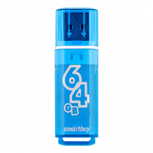 Флеш-накопитель USB  64GB  Smart Buy  Glossy  синий (SB64GBGS-B)