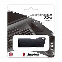 Флеш-накопитель USB 3.2  32GB  Kingston  DataTravele Exodia M  чёрный (DTXM/32GB)