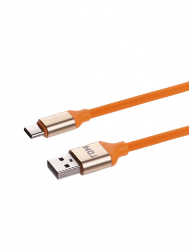 Дата-кабель TDM ДК 14, USB - USB Type-C, 1 м, силиконовая оплетка, оранжевый, (1/200) (SQ1810-0314) фото 3