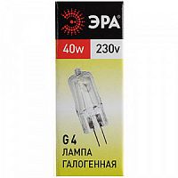 Лампа ЭРА галогенная G4-JCD-40W-230V-CL G4 40Вт капсула прозрачная теплый белый свет (1/1000) (C0039280)