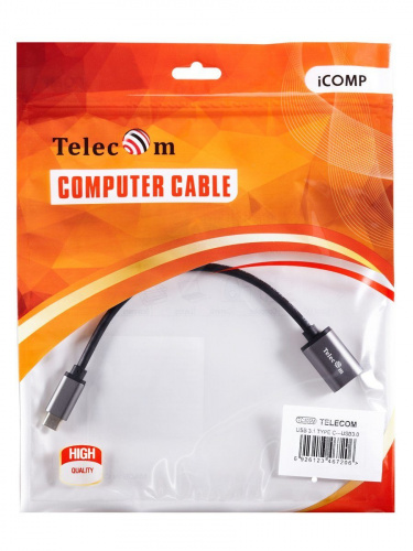 Кабель-адаптер  Type-Cm --> USB 3.0 Af , OTG, 1,5A , 5,0Gbps , Alum grey 0,2m Telecom (TC409M) (1/504) фото 2