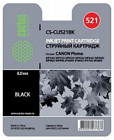 Картридж струйный Cactus CS-CLI521BK черный для Canon Pixma MP540/MP550/MP620/MP630/MP640/MP660/MP98
