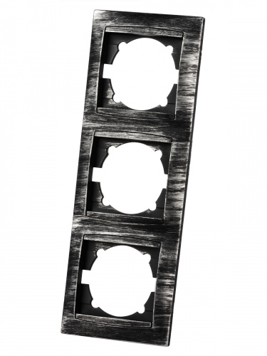 Рамка 3-х постовая вертикальная старинное серебро с/у, "Лама" (1/15) TDM (SQ1815-0684) фото 5