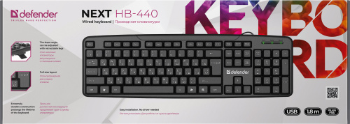 Клавиатура DEFENDER Next HB-440 RU, полноразмерная, черный (1/20) (45440) фото 7