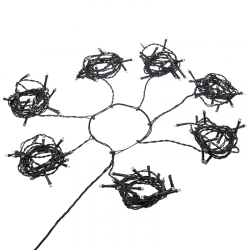 Гирлянда елочная NEON-NIGHT с кольцом, 7 нитей по 1,5 метра, цвет диодов БЕЛЫЙ, не соединяется (1/48) фото 5
