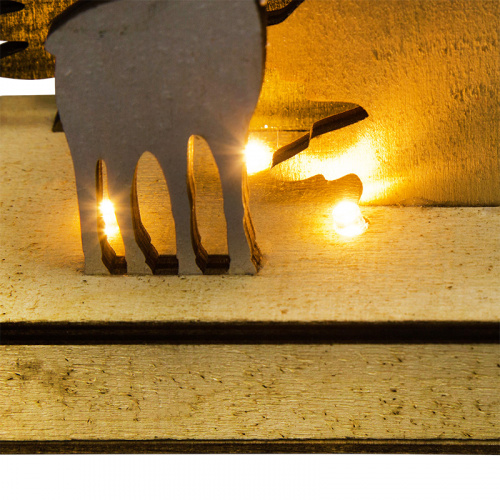 Фигурка деревянная NEON-NIGHT с подсветкой "Елочка с оленем" 12*6*21,5 см (1/48) фото 5