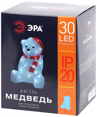 Фигура светодиодная ЭРА ENIOF-13 Медведь внутренняя 220V IP20 30 LED (1/4) (Б0047975) фото 7