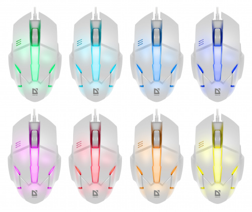 Мышь проводная DEFENDER Host MB-982, 7цветов,1000 dpi,белый (1/60) (52983) фото 5