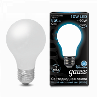 Лампа светодиодная GAUSS Filament А60 10W 860lm 4100К Е27 milky 1/10/40 (102202210)