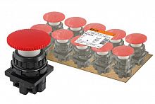 Выключатель кнопочный КЕ 021-У2-исп.2 гриб без фиксации красный 1з+1р 10A 660B IP40 TDM (1/10/250) (SQ0753-0018)