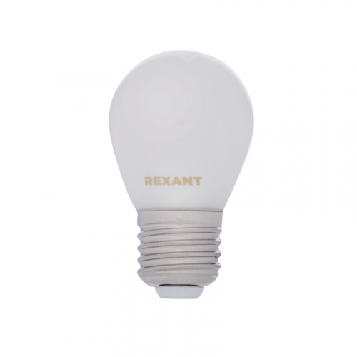 Лампа светодиодная REXANT филаментная Шарик GL45 9,5 Вт 915 Лм 4000K E27 матовая колба (10/100) (604-136)