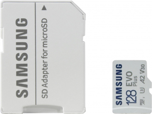 Карта памяти MicroSD  128GB  Samsung Class 10 Evo Plus U1 (R/W 130 MB/s) + SD адаптер (MB-MC128KA/EU)