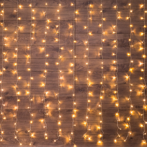 Гирлянда NEON-NIGHT "Светодиодный Дождь" 2,5x2 м, свечение с динамикой, прозрачный провод, 230 В, диоды ТЕПЛЫЙ БЕЛЫЙ (1/24)
