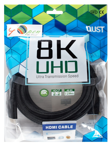 Кабель HDMI 19M/M,ver. 2.1 8KX60Hz (Econom) оплетка 5m iOpen <ACG859B-5.0> (1/30) фото 2