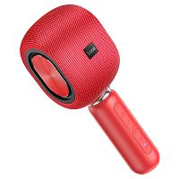 Микрофон динамический, однонаправленный HOCO, BK8, Cool, пластик, TWS, AUX, bluetooth 5.0, цвет: красный (1/20)