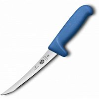 Кухонный нож Victorinox Fibrox, сталь, обвалочный, лезвие 150 мм., прямая заточка, синий