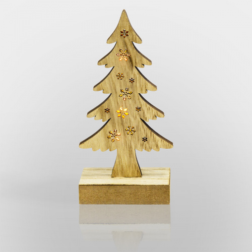 Фигурка деревянная NEON-NIGHT с подсветкой "Елочка" 9*5*19 см (1/72) (504-011)
