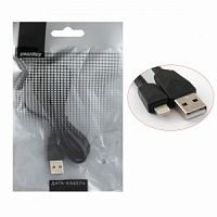 Кабель SMART BUY USB - 8-pin для Apple, плоский,  черный, 1 м  (iK-512r black) (1/60)