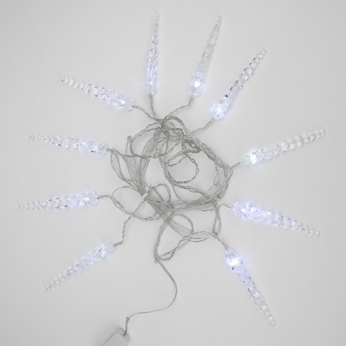 Гирлянда NEON-NIGHT "Сосульки" 1,5х0,25 м, прозрачный провод, БЕЛЫЙ цвет свечения (1/100) фото 3