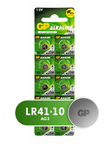 Элемент питания GP AG3/LR736/LR41/392A/192  BL10  (10/250/5000) (GP 192FRA-2C10 250/5000)