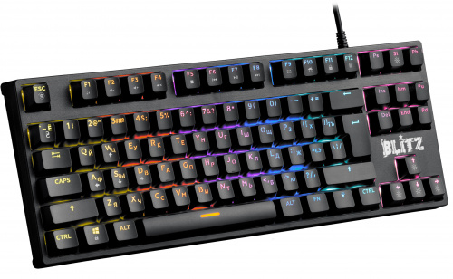 Клавиатура механическая игровая Defender Blitz GK-240L RU,Rainbow, черный (45240) фото 7