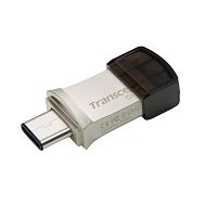 Флеш-накопитель USB 3.0  128GB  Transcend  JetFlash 890S  (Type C + Type A)  OTG  серебро (TS128GJF890S)