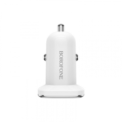 Блок питания автомобильный 2 USB Borofone BZ12, Lasting power, 2.4A, пластик, цвет: белый (1/44/176) (6931474708649) фото 3