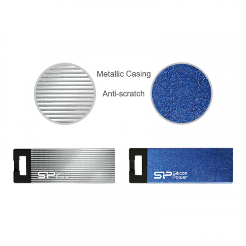 Флеш-накопитель USB  8GB  Silicon Power  Touch 835  синий  металл (SP008GBUF2835V1B) фото 9