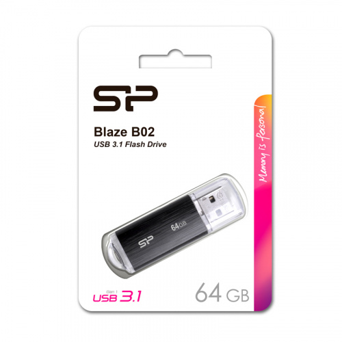 Флеш-накопитель USB 3.0  64GB  Silicon Power  Blaze B02  чёрный (SP064GBUF3B02V1K) фото 9