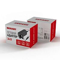 Сетевой адаптер REXANT 220 V AC/24 V DC 1 А 24 W с DC разъемом подключения 5.5х2.1, без влагозащиты (IP23) (1/100)