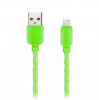 Кабель Smartbuy USB -8pin SILICONE SPIRAL, зеленый, 2 А, 1 м (ik-512SPS green)