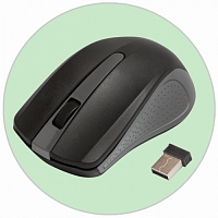 Мышь RITMIX RMW-555, чёрный/серый, беспроводная, USB-Dongle. (1/100)