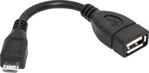 Кабель-переходник DEFENDER USB OTG microUSB(M)-USB(F), черный, 8см (1/25/500) (87300) фото 2