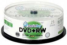 Диск Smartbuy DVD+RW 4,7GB 4x CB-25 (250)